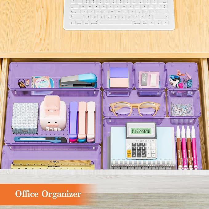 SpaceHacks 25 PCS Plastic Drawer Organizer Set, 4-Size Versatile Organizer - Image 7