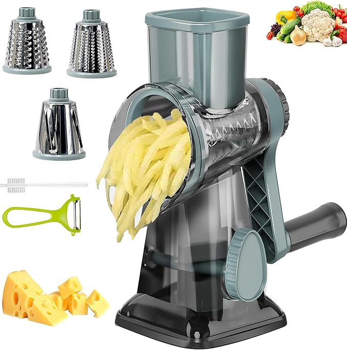Cheese Grater with Handle, Vegetables and Fruits and Easy to Clean by Eleko+Meyar