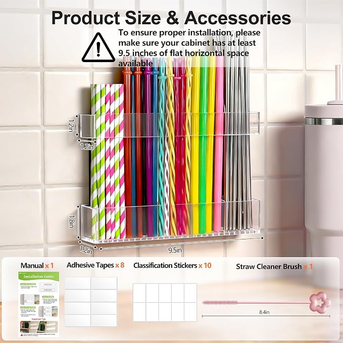 9.5” Large Acrylic Straw Holder - Image 4