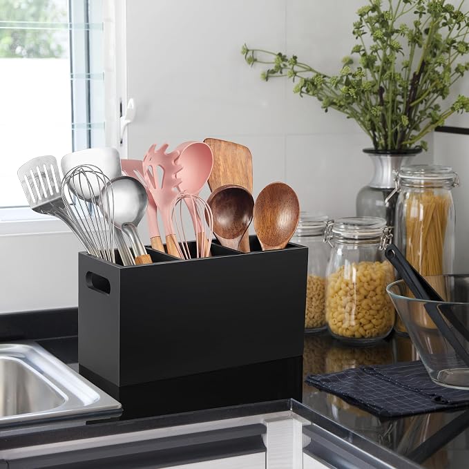 ALELION Black Kitchen Utensil Holder - Image 4
