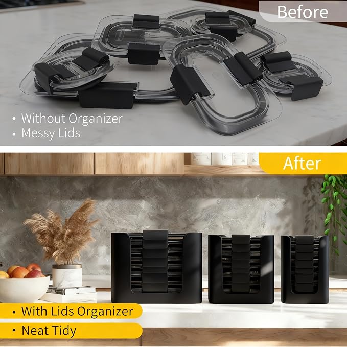 Food Container Lid Organizer for Rubbermaid Brilliances nap-on lids, Lid - Image 6