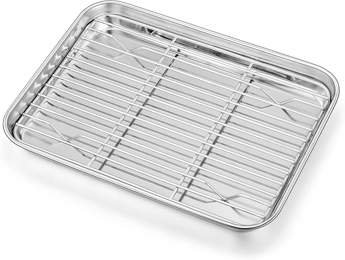 Homikit Baking Sheet with Wire Rack, 9 x 7 Inches Stainless Steel Small Baking by Homikit