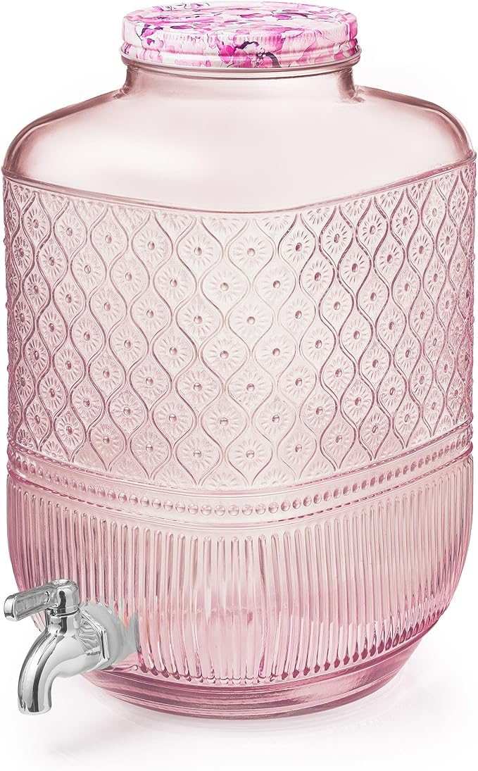 Godinger Drink Dispenser 2 Gallon, Large Glass Water Dispenser - Image 7