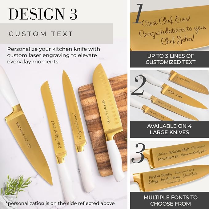 Personalized Gold Knife Set - Image 5