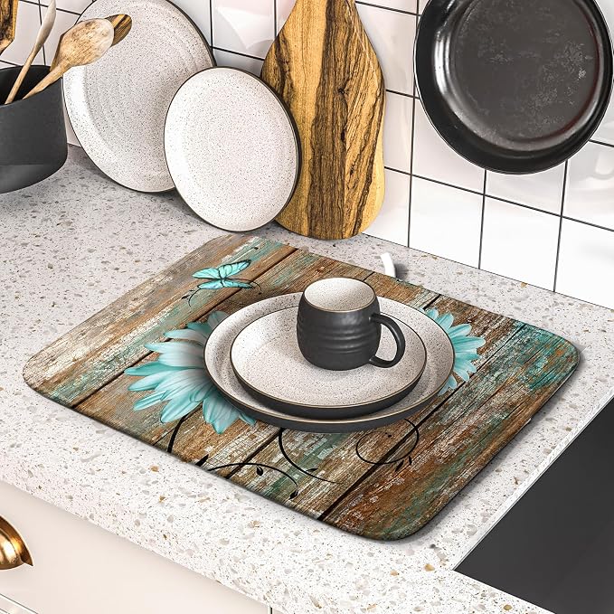 Giwawa Rustic Daisy Dish Drying Mat - Image 5