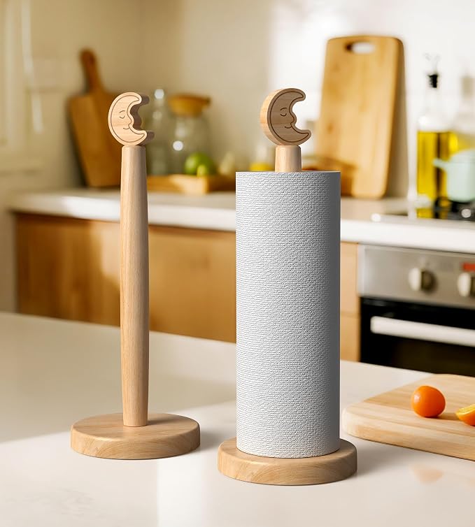 KitchLife Cute Wooden Paper Towel Holder Countertop - Image 7