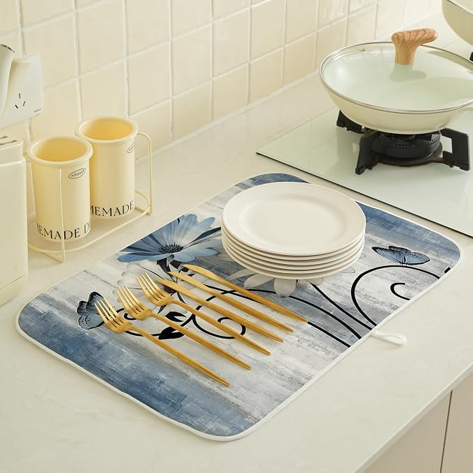 Floral Dish Drying Mat 18x24 Inches - Image 6