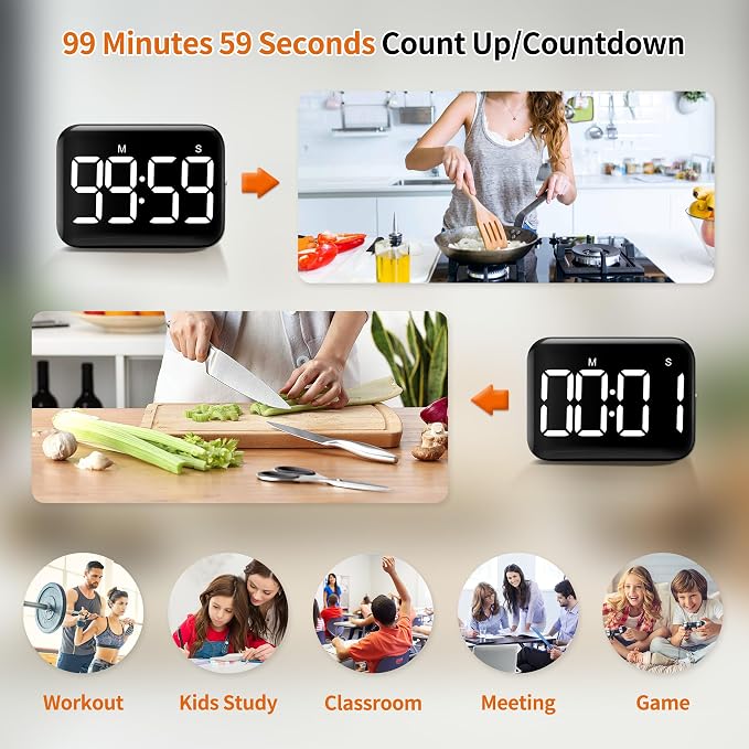 VOCOO Magnetic Kitchen Timer for Cooking - Image 3