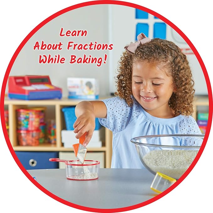 hand2mind Rainbow Fraction Measuring Cups, Kids Montessori Kitchen Tools - Image 7