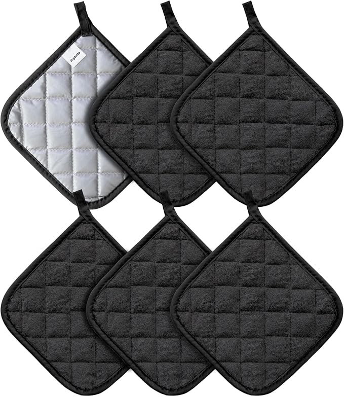 Joyhalo 6 Pack Pot Holders for Kitchen, Cotton Oven Holder by Joyhalo