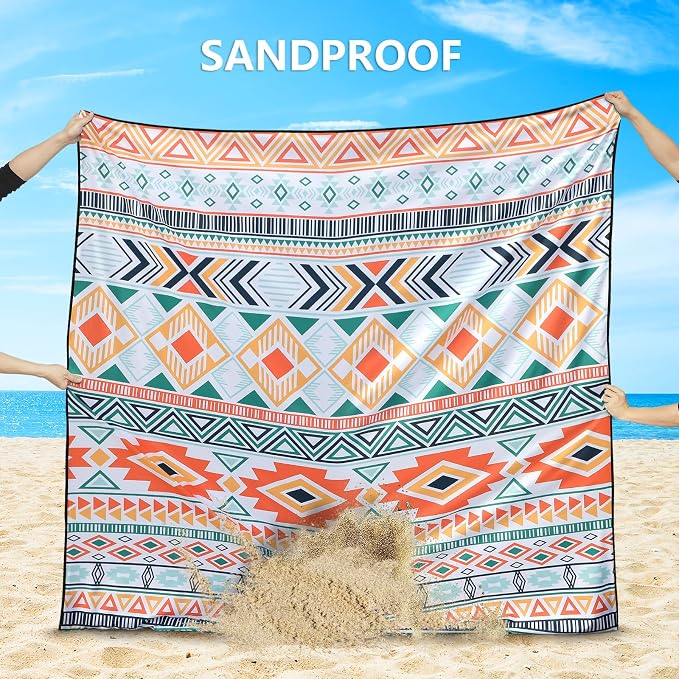 HIHOHO Beach Blanket Waterproof Sandproof Extra Large Beach Mat 79" X - Image 3
