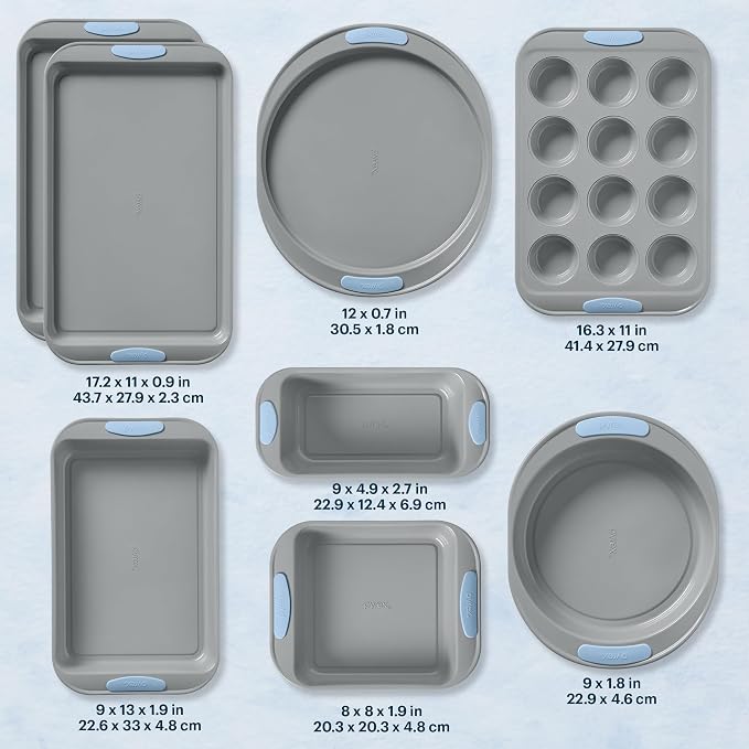 Pyrex 8-Piece Metal Bakeware Set, Lightweight Stainless Steel Baking Trays - Image 2
