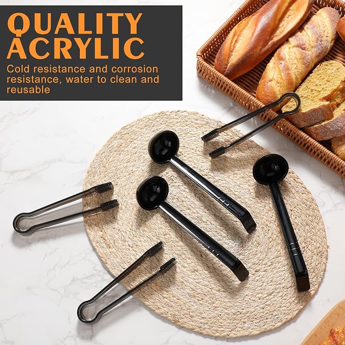 6 Pieces Plastic Serving Utensils Set Including 3 Pcs 1 oz Small Ladle and 3 - Image 4