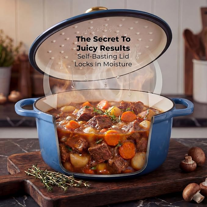 Zulay Kitchen 6 Quart Enameled Cast Iron Dutch Oven Pot - Image 4