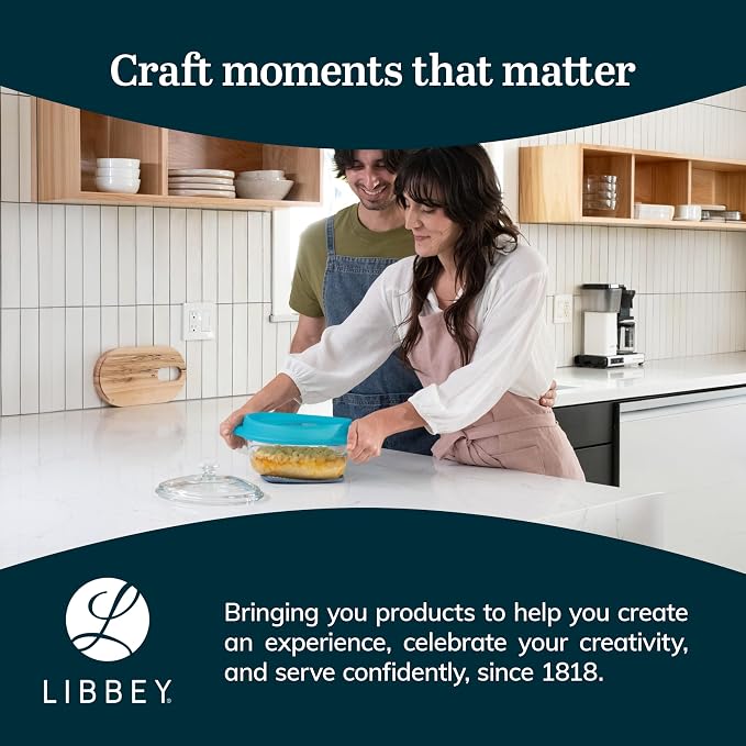 Libbey Baker’s Premium 3 Piece Glass Baking Dish Set, Space Saving Casserole - Image 6