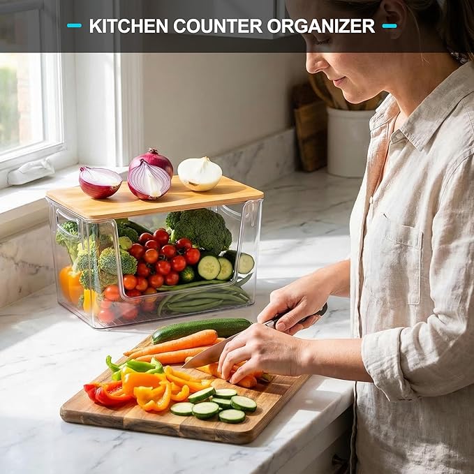 Pantry Organizers Storage, 2 Pack Large Clear Storage Bins - Image 4
