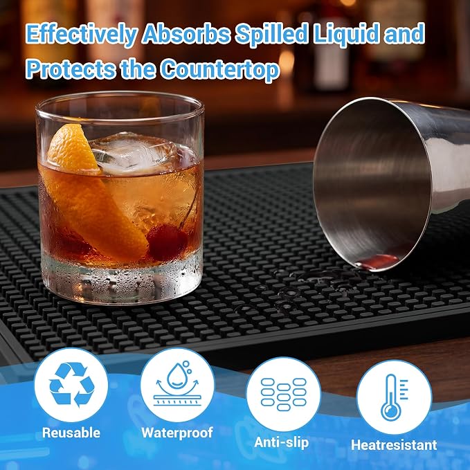 ZJWZLG Bar Mat - Premium 18"X12" Rubber Bar Mats - Image 6