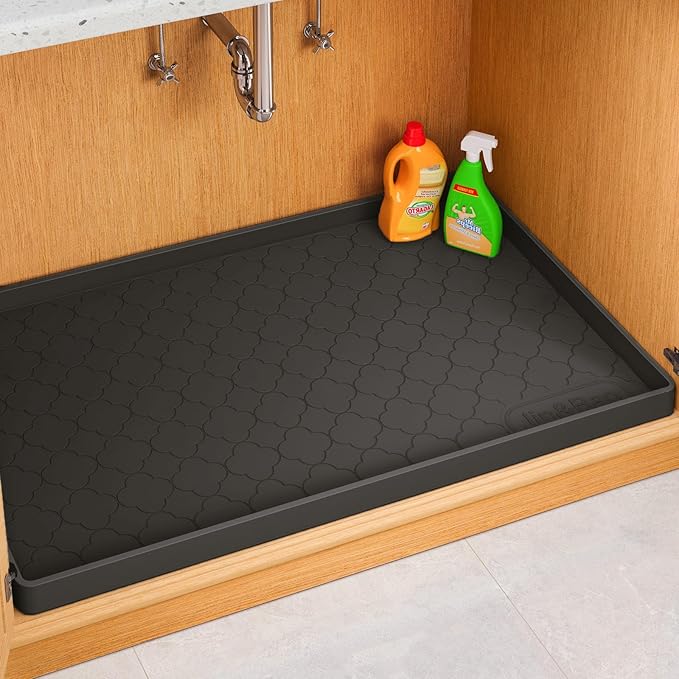 Jin&Bao Waterproof Under Sink Mat 22" x 19", Thick Silicone Mat Cabinet by Jin%26Bao