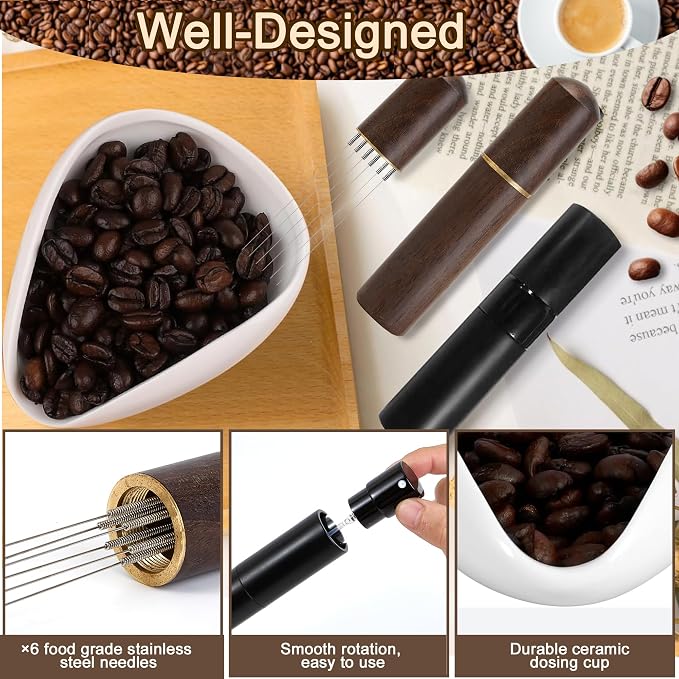 Coffee Bean Dosing Cup and RDT Spray Bottle, Espresso Coffee Stirrer 6 Needles - Image 6
