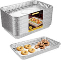 50 Pack Aluminum Pans Half Size 12.7 x 8 inch Disposable Cookie Sheets Baking by EATHEATY