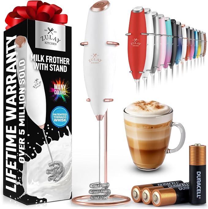 Zulay Kitchen Patented Tornado Triple Whisk Milk Frother by ZulayKitchen