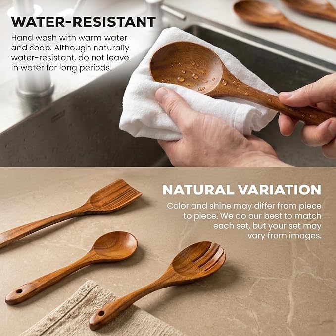 Zulay Kitchen Premium 8-Piece Wooden Spoons - Image 5