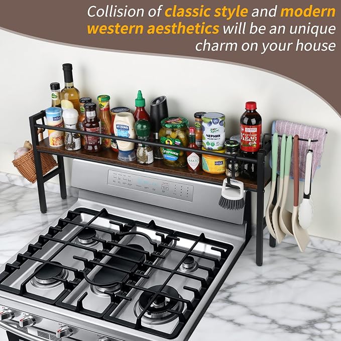 Meangood Spice Rack Shelf for Kitchen Stove, Over the Stove Shelf - Image 2