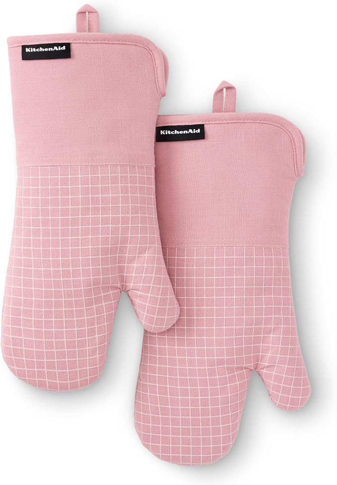 KITCHENAID Gourmet Series Gridlines Oven Mitts 2-Pack Set, Heat Resistant up to by KitchenAid