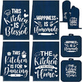 Leinuosen 8 Pcs Kitchen Towels and Oven Mitts Sets Pot Holders Dishcloths Set by Leinuosen