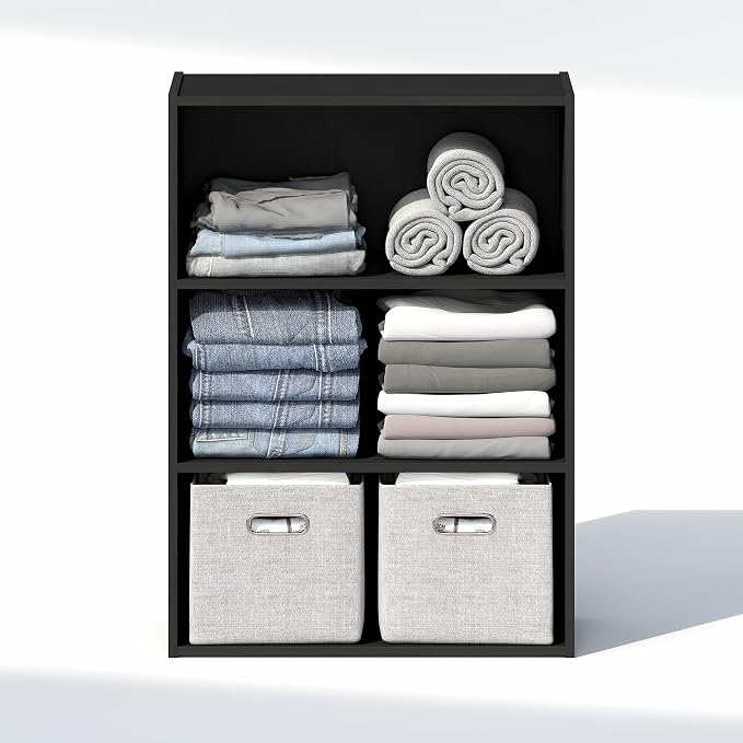 Furinno Reed Closet Organizers and Storage, 3-Tier Closet Organizer, Open Shelf - Image 5