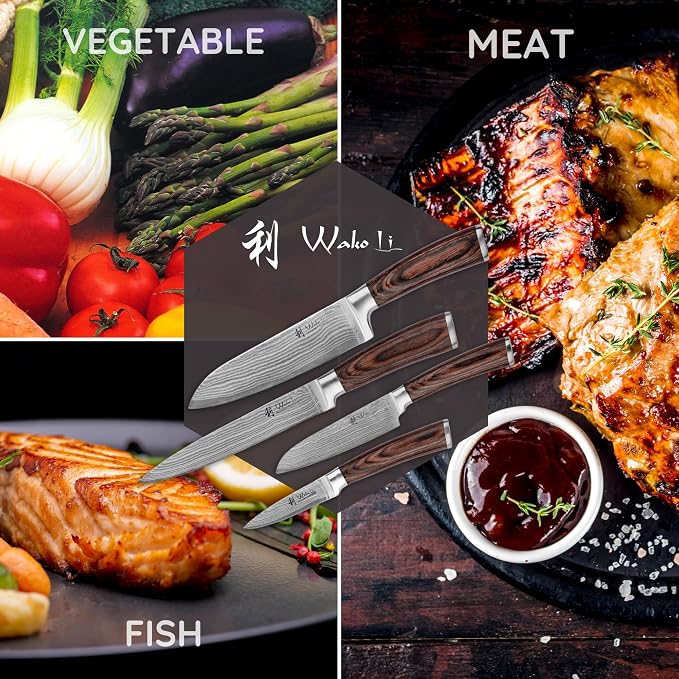 Wakoli EDIB 4-Piece Damascus Knife Set – Professional Kitchen Knife Set - Image 8