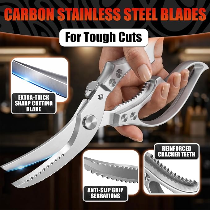 Stainless Steel Poultry Shears – Heavy Duty Kitchen Shears - Image 4