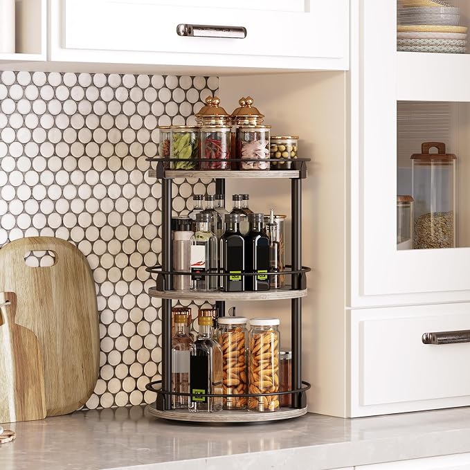 YATINEY 3-Tier Lazy Susan Organizer, Rotating Spice Rack, Spinning Organizer - Image 3