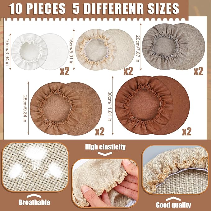 Patelai 10 Pcs Bowl Covers Reusable in 5 Size Stretch Cloth Fabric Elastic Food - Image 6