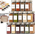 FINESSY Glass Spice Jars with Labels with Metal Lids and Shakers 24 Pack Set by Finessy