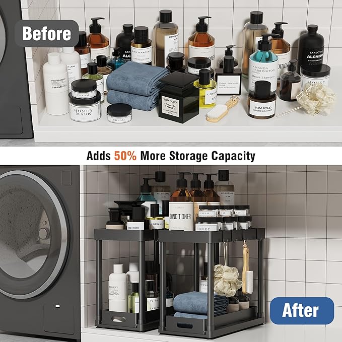 2 Pack Pull-Out Storage Organizers, Under Sink Organizer and Storage - Image 5
