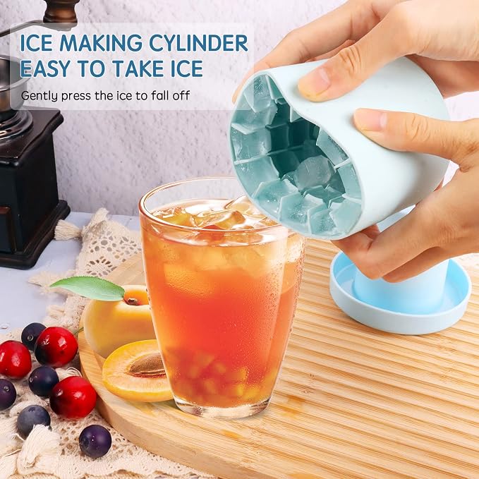Small Ice Maker Cup, Cylinder Silicone Ice Cube Molds, Mini Ice Maker Cube Tray - Image 3