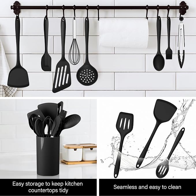 HaWare 11 PCS Silicone Cooking Utensils Set, Heat Resistant Kitchen Utensils - Image 7