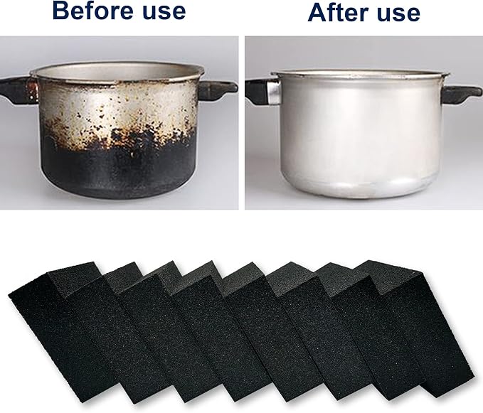 Krisler 8pc Black Carborundum Sponge Nano Emery Sponges Caspian Stone Pot Clean - Image 2