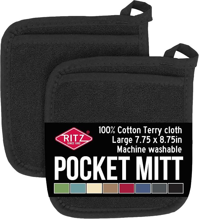 RITZ Terry Pocket Mitt & Hot Pad: Unparalleled Heat Resistant, Durable 100% by Ritz+Foodservice