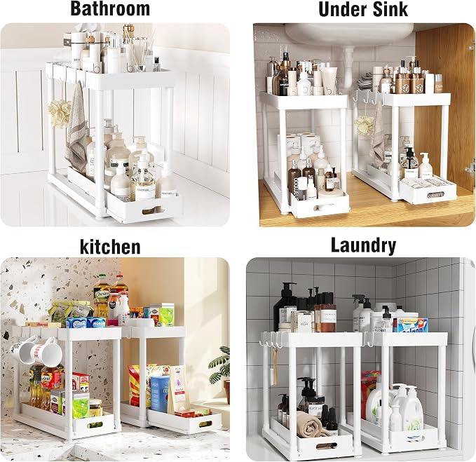 2 Pack Pull-Out Storage Organizers, Under Sink Organizer and Storage - Image 6
