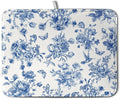 Dish Drying Mat for Kitchen Counter Blue and White Floral Drying Mats by Kwlegh