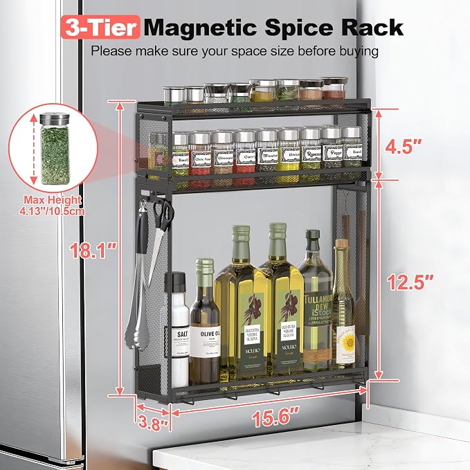 Docnest 3 Tier Magnetic Spice Rack - Image 2