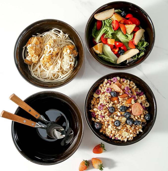 HASENSE Ceramic Soup Bowls, 40 Oz Serving Bowls Set of 4, Cereal Bowls - Image 5