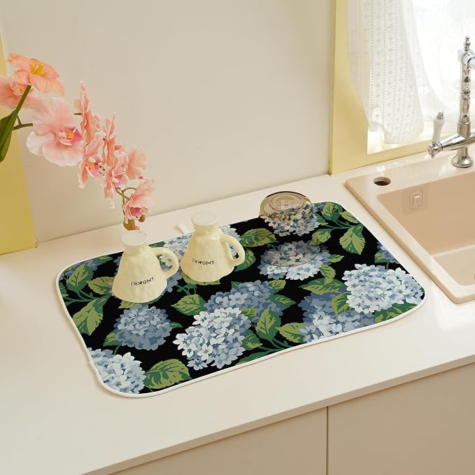 Spring Floral Dish Drying Mat 18x24 Inches - Image 3