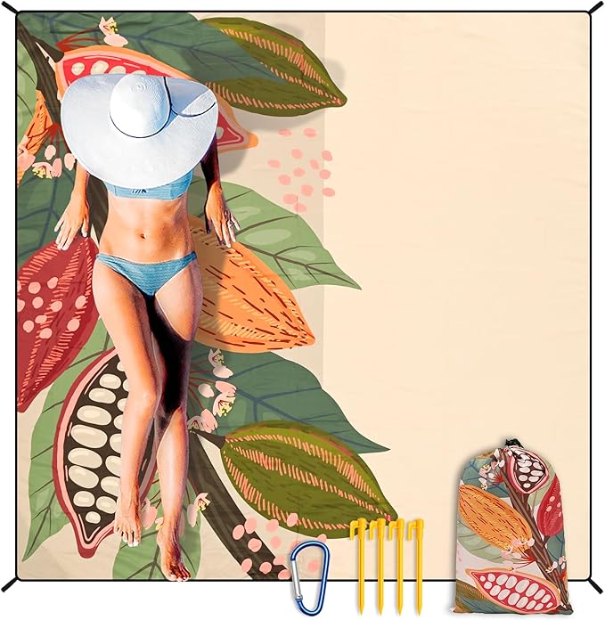 HIHOHO Beach Blanket Waterproof Sandproof Extra Large Beach Mat 79" X by HIHOHO