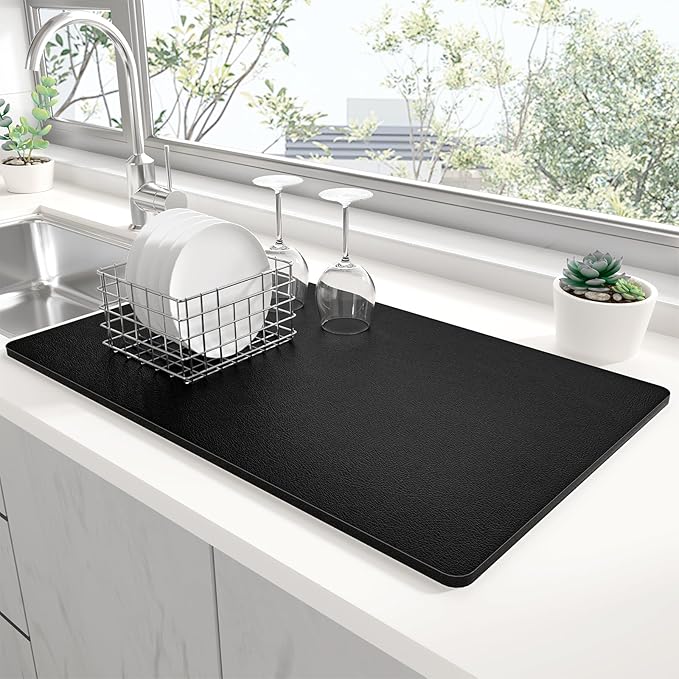 Rnivvi Dish Drying Mat for Kitchen Counter, 12 x 19" Super Absorbent Drainer by Rnivvi