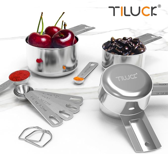 TILUCK Stainless Steel Measuring Cups & Spoons Set, Cups and Spoons, Kitchen - Image 6