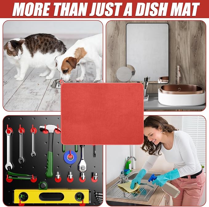 Hushee 2 Pack Extra Large Dish Drying Mat Microfiber Absorbent Dish Drying Pad - Image 6