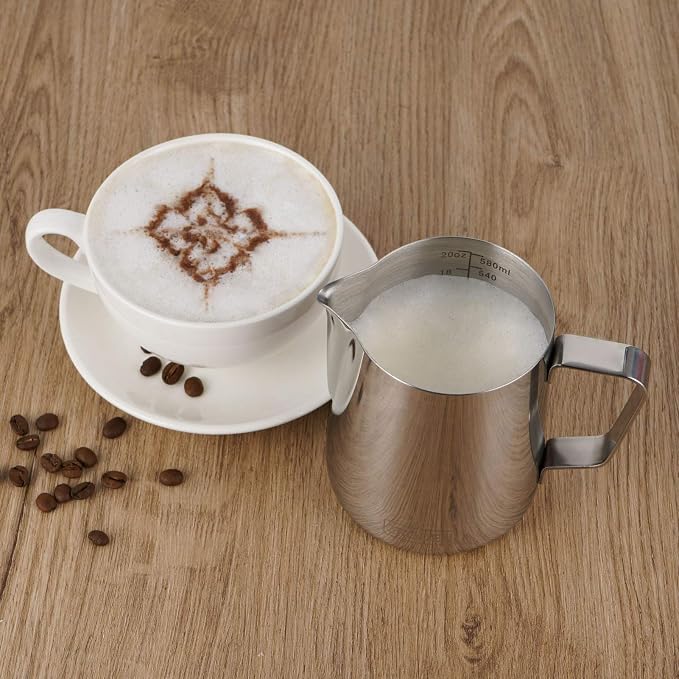 Milk Frothing Pitcher, 20oz Espresso Steaming Pitchers Stainless Steel - Image 8